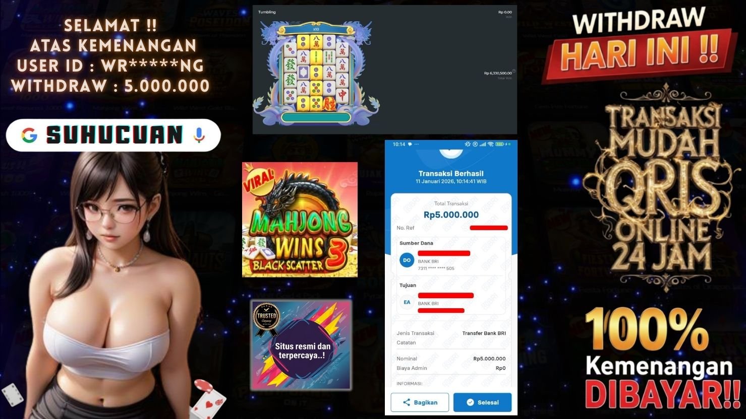 SUHUCUAN JACKPOT SLOT MAHJONG WINS 3 - BLACK SCATTER